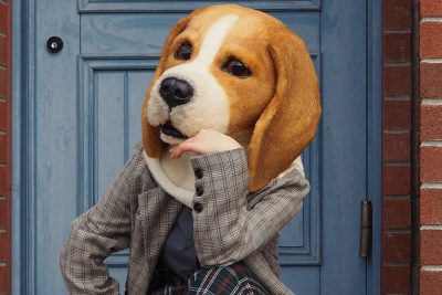ツクリモノのリアルなビーグル犬のかぶりもの